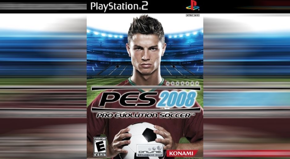 
                <strong>PES 2008</strong><br>
                Auf dem PES-Cover von 2008 ist dagegen Messi-Rivale Cristiano Ronaldo zu sehen. Der Portugiese trägt das Trikot seiner Nationalmannschaft.
              