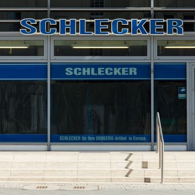 BERLIN - AUGUST 19, 2012: The largest network of drugstore "Schlecker", went bankrupt in 2012.