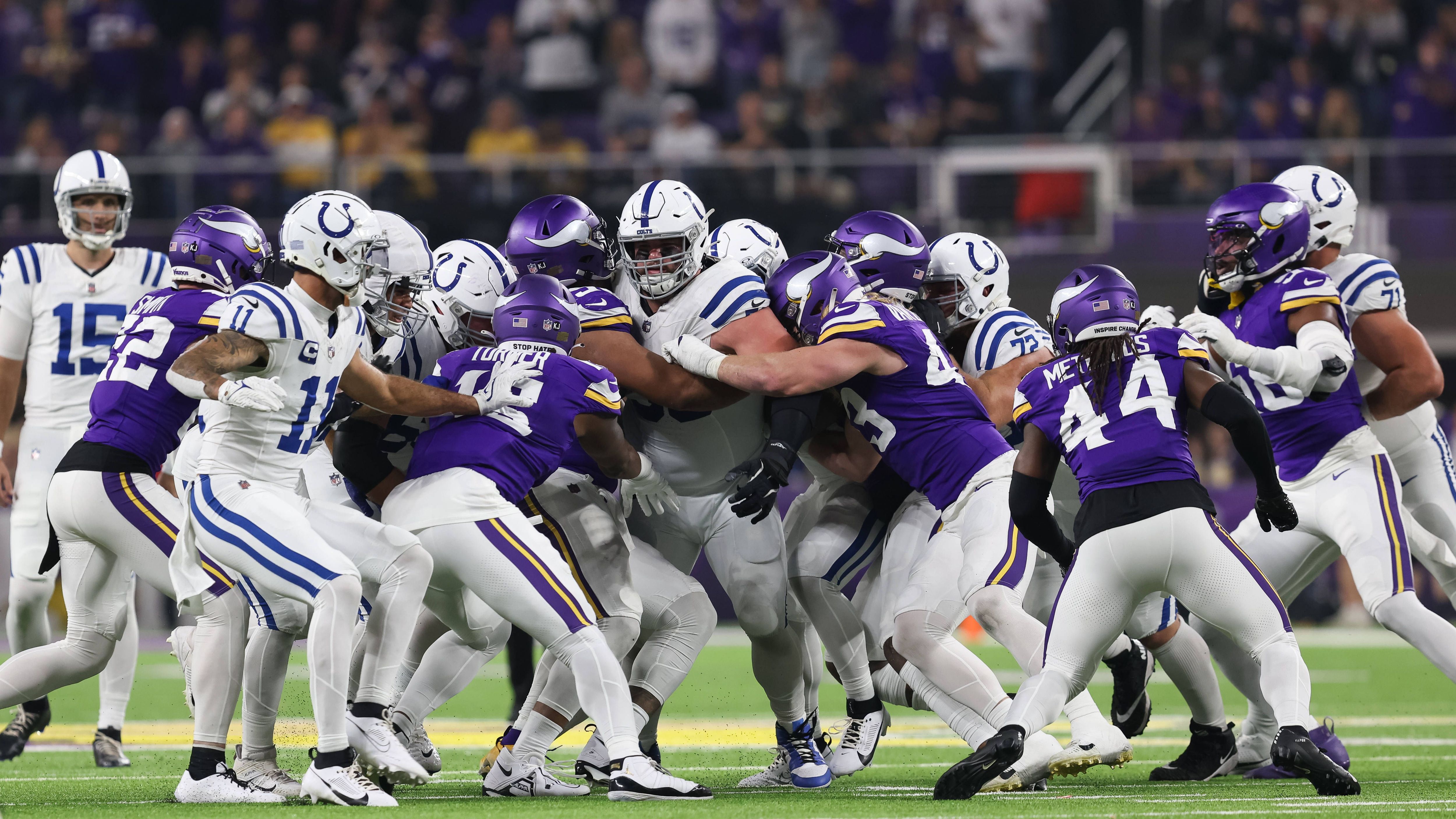 <strong>Minnesota Vikings</strong><br>Angstgegner: Indianapolis Colts<br>Bilanz: 9-17-1<br>Winning Percentage: 0,352