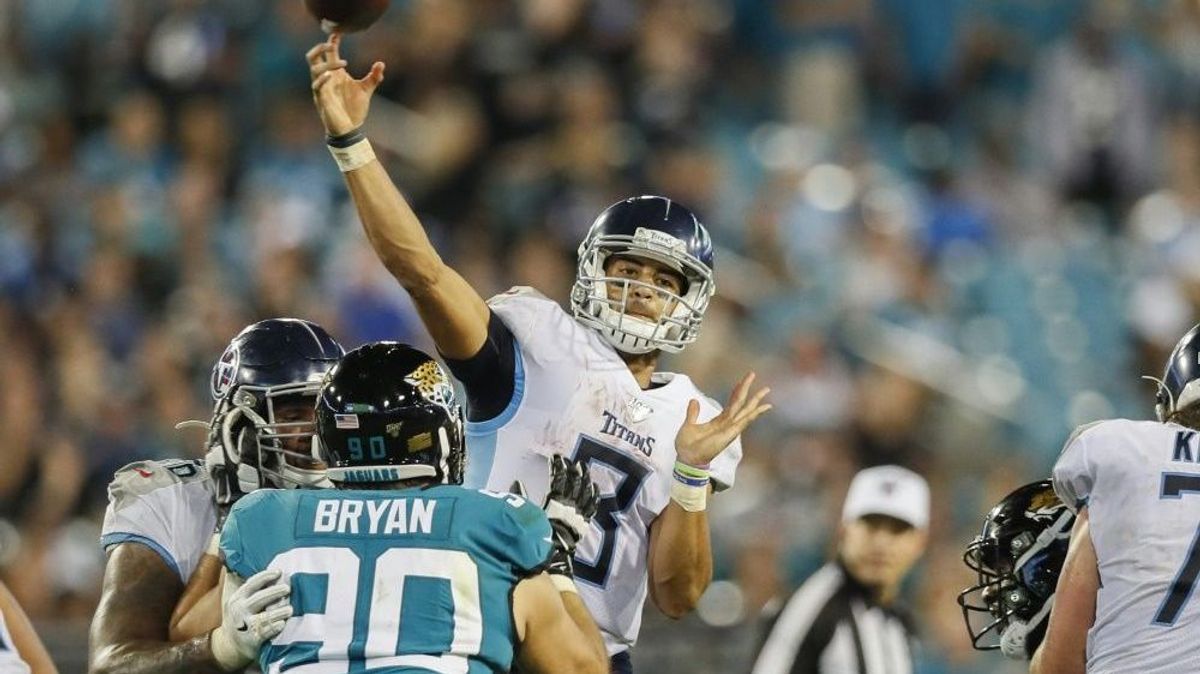 Titans-Quarterback Marcus Mariota kassiert neun Sacks