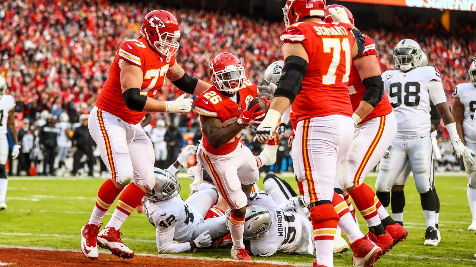 
                <strong>Gewinner: Laufspiel der Chiefs</strong><br>
                Doch nicht nur das Laufspiel der Patriots überzeugt. Auch die Kansas City Chiefs, New Englands Kontrahent im AFC Championship Game, sind in den Divisional Playoffs dank Damien Williams und Co. eine Macht am Boden. Beim 31:13 gegen die Indianapolis Colts - immerhin die achtbeste Laufverteidigung der NFL - erzielt das Team von Head Coach Andy Reid 180 Rushing Yards sowie vier Touchdowns (durch vier verschiedene Runner). Das ansonsten dominante Passspiel um Quarterback Patrick Mahomes (50 Pass-TDs in der Regular Season) steht diesmal hintenan.
              