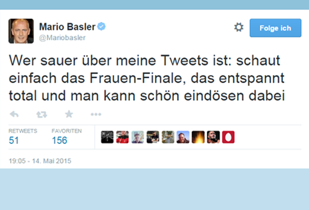 
                <strong>Basler twittert über das Champions-League-Finale der Frauen</strong><br>
                Ein Champions-League-Finale als Einschlaf-Hilfe? 
              
