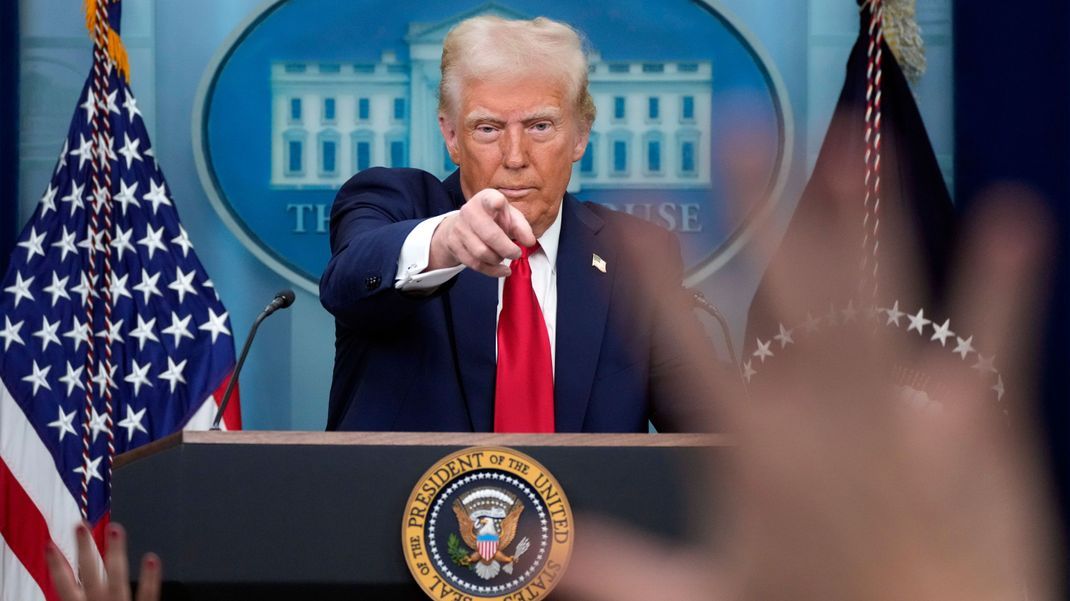 US-Präsident Donald Trump im Press Briefing Room des Weißen Hauses.