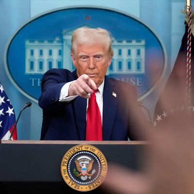 US-Präsident Donald Trump im Press Briefing Room des Weißen Hauses.