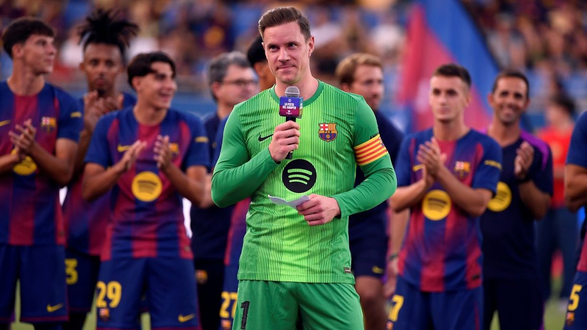 Marc-André ter Stegen bei der Ansprache