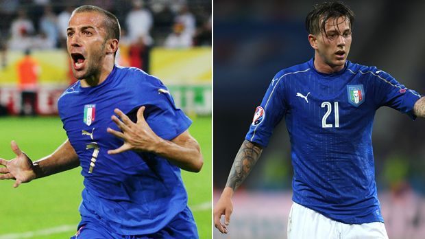 
                <strong>Alessandro Del Piero (2006) - Federico Bernardeschi (2016)</strong><br>
                Alessandro Del Piero (2006) - Federico Bernardeschi (2016). Del Piero betrat gegen Deutschland erst in der 104. Minute für Perrotta das Spielfeld. Italiens Legende erzielte in der Nachspielzeit der Verlängerung das 2:0. Damit war das Spiel endgültig entschieden. Bernardeschi hat bisher nur 60 EM-Minuten auf dem Konto. Die absolvierte der Flügelflitzer des AC Florenz bei der Niederlage gegen Irland (0:1).
              