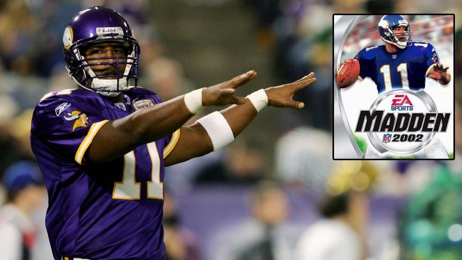 <strong>2002 - Daunte Culpepper</strong><br>Der frühere Vikings-Quarterback Daunte Culpepper erschien 2002 auf dem Madden-Cover, nachdem er in der Vorsaison für fast 4.000 Yards Raumgewinn und 33 Touchdowns geworfen hatte. Doch plötzlich haderte Culpepper mit seinem Spiel. 13 Interceptions in den ersten elf Spielen ließen den Quarterback verzweifeln. Nach dem elften Spieltag war dann Schluss: Eine Rückenverletzung sorgte für das vorzeitige Saisonaus.
