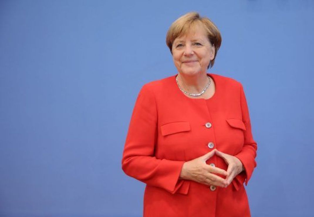 Bundeskanzlerin Angela Merkel mit der "Merkel-Raute".