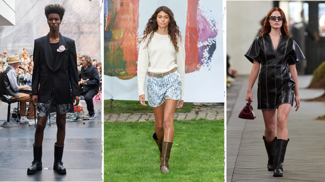 Biker Boots: Den Schuh-Trend der nächsten Saison präsentieren uns die Marken Sunflower, Munthe-Runway und Ganni.