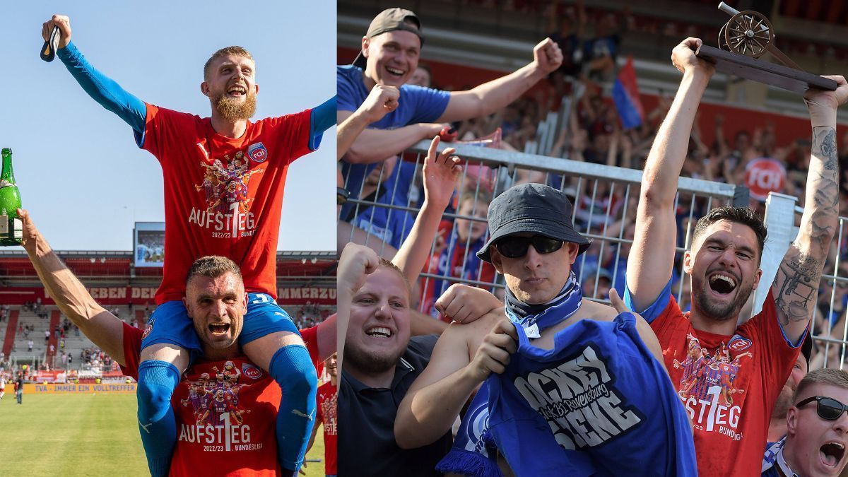 
                <strong>17. Heidenheim steigt zum ersten Mal in die Bundesliga auf!</strong><br>
                Die Heidenheimer feiern mit Torjägerkanone (Kleindienst), mit Champagner, Bier, mit T-Shirts und mit den mitgereisten Fans. Zum ersten Mal in der Geschichte ist der FCH erstklassig!
              