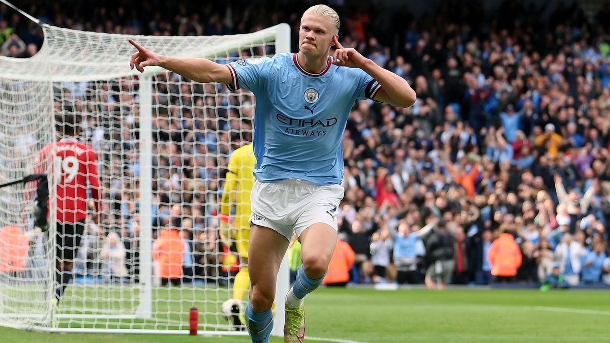 Erling Haaland erzielte gegen Manchester United einen Dreierpack