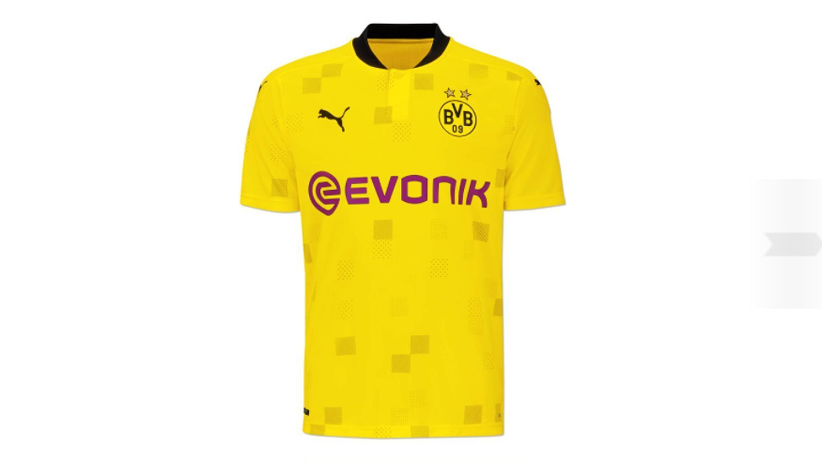 
                <strong>Borussia Dortmund (Turniertrikot 2020/21)</strong><br>
                Nachdem das Auswärts-Turniertrikot des BVB schon vor einiger Zeit präsentiert wurde, gibt es nun auch noch das Turniertrikot für die Heimspiele der Saison 2020/21 in der Champions League und dem DFB-Pokal. Auch hier sind wieder die Pixel-Elemente präsent, die schon beim Auswärts-Turniertrikot zu sehen sind. 
              