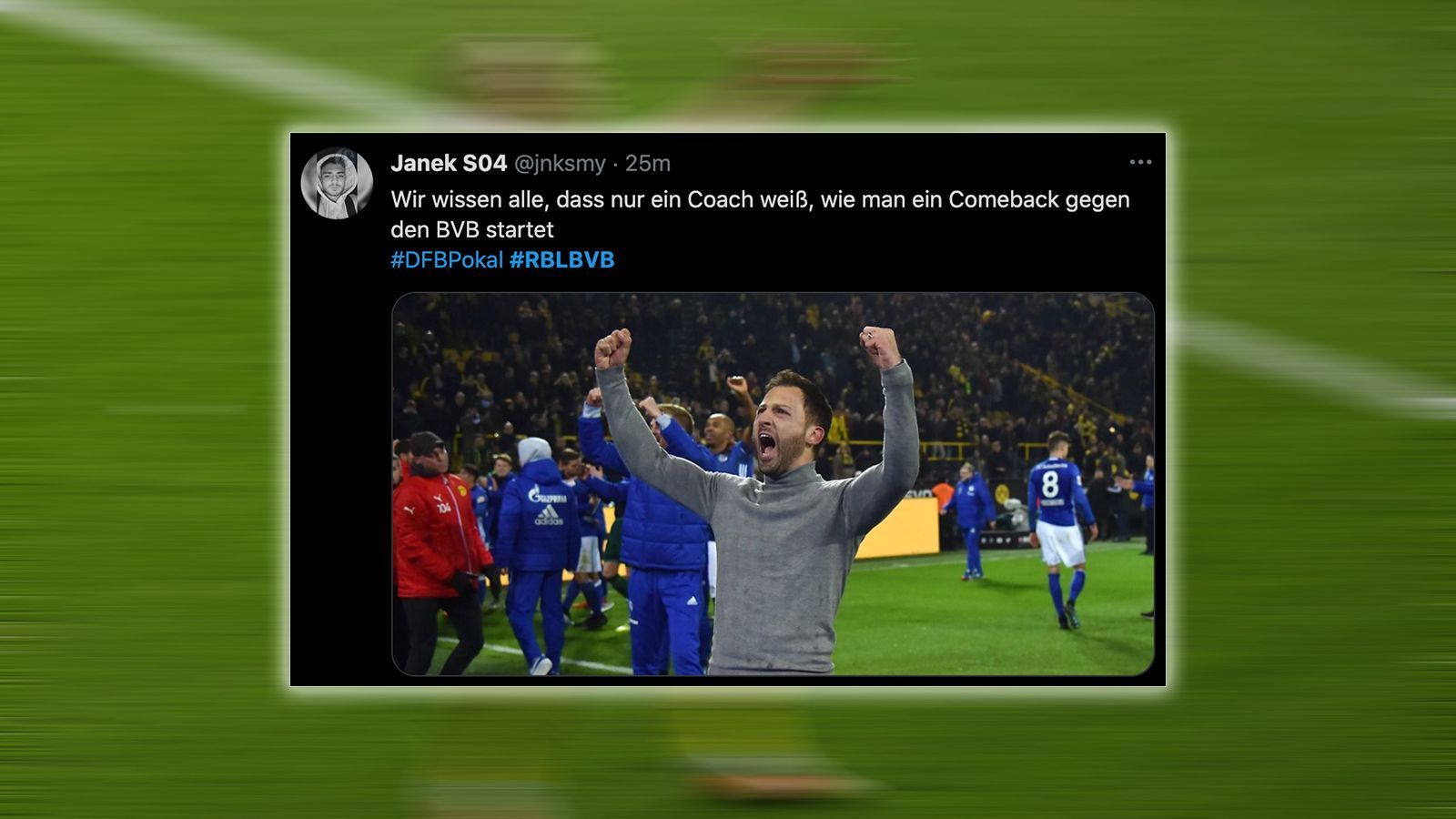 
                <strong>Tedesco > Nagelsmann? </strong><br>
                ...denn Domenico Tedesco weiß, wie man einen hohen Rückstand gegen Dortmund aufholt. 
              