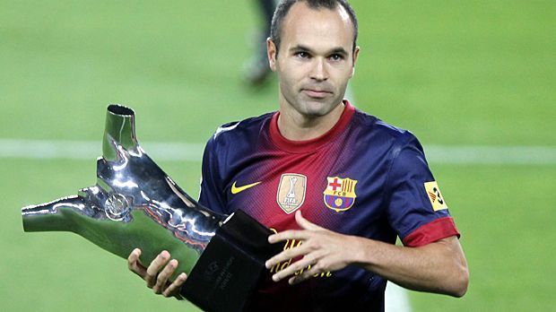 
                <strong>Andres Iniesta</strong><br>
                2012 wurde Andres Iniesta ausgezeichnet. Der geniale Mittelfeldspieler des FC Barcelona gewann in diesem Jahr mit Spanien die Europameisterschaft.
              