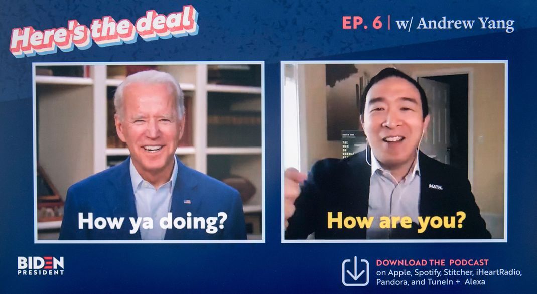 2020 moderierte Joe Biden seinen eigenen Podcast "Here’s the Deal".