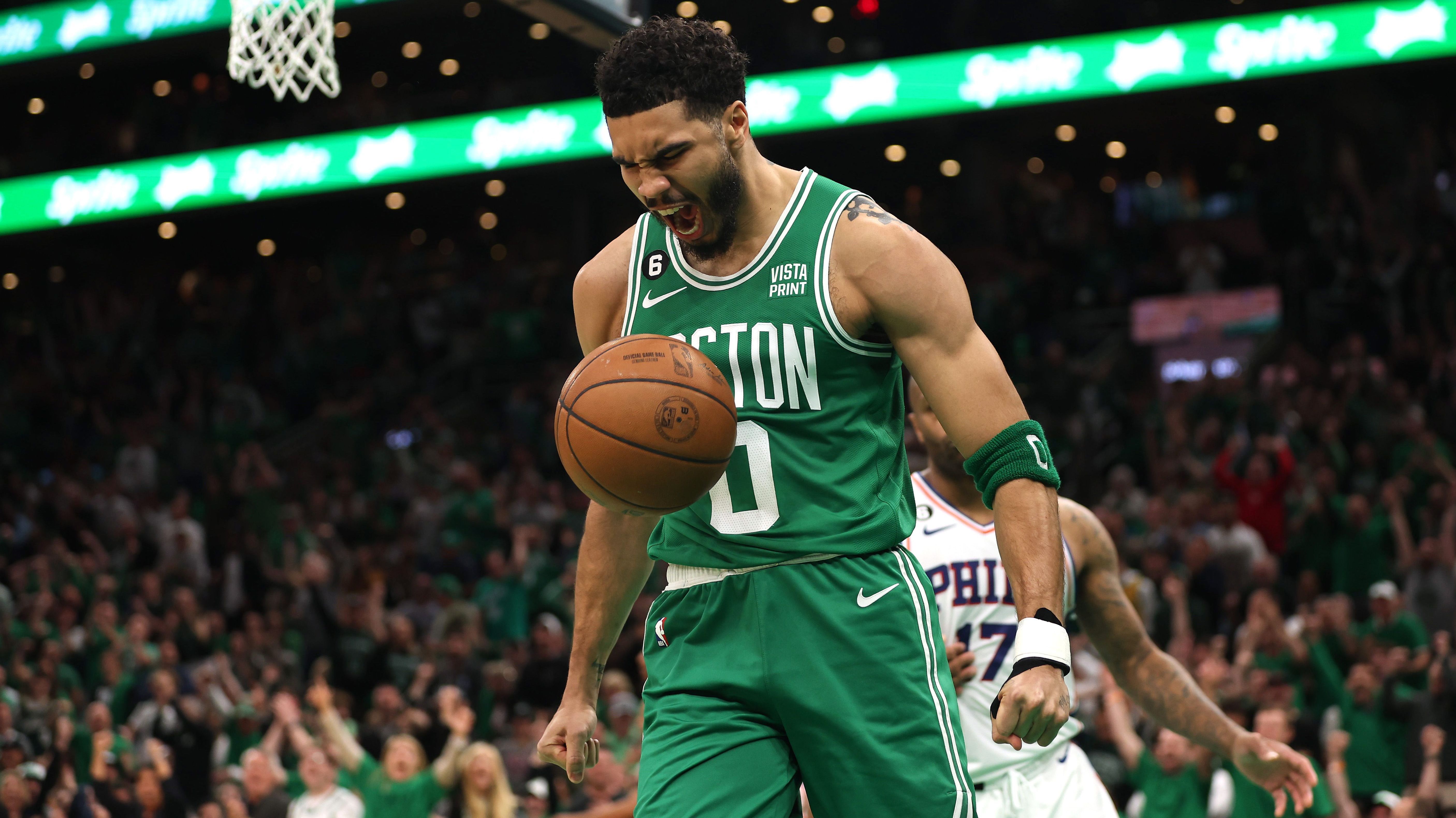 <strong>Boston Celtics - Eastern Conference</strong><br>Aktuelle Bilanz: 48-12<br>Tabellenplatz: 1<br>Siegwahrscheinlichkeit Conference Finals: 76,4 Prozent<br>Siegwahrscheinlichkeit NBA-Finals: 60,4 Prozent