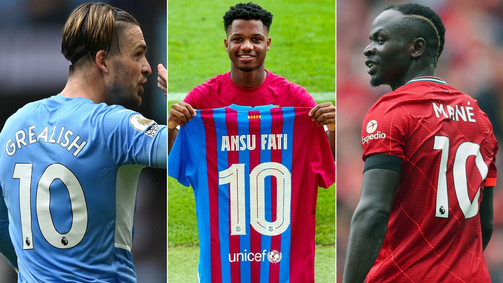 
                <strong>Ansu Fati und Co.: Diese Stars tragen die Nummer 10 bei Europas Topteams</strong><br>
                Nun trägt sie also Ansu Fati (Mi.)! Nach dem Abgang von Lionel Messi bekam das Toptalent die Nummer 1 beim FC Barcelona. ran.de hat sich in Europas Topligen umgeschaut, welche Stars dort die "10" auf dem Rücken tragen. (Stand: 3. September 2021/Quelle: transfermarkt.de)
              