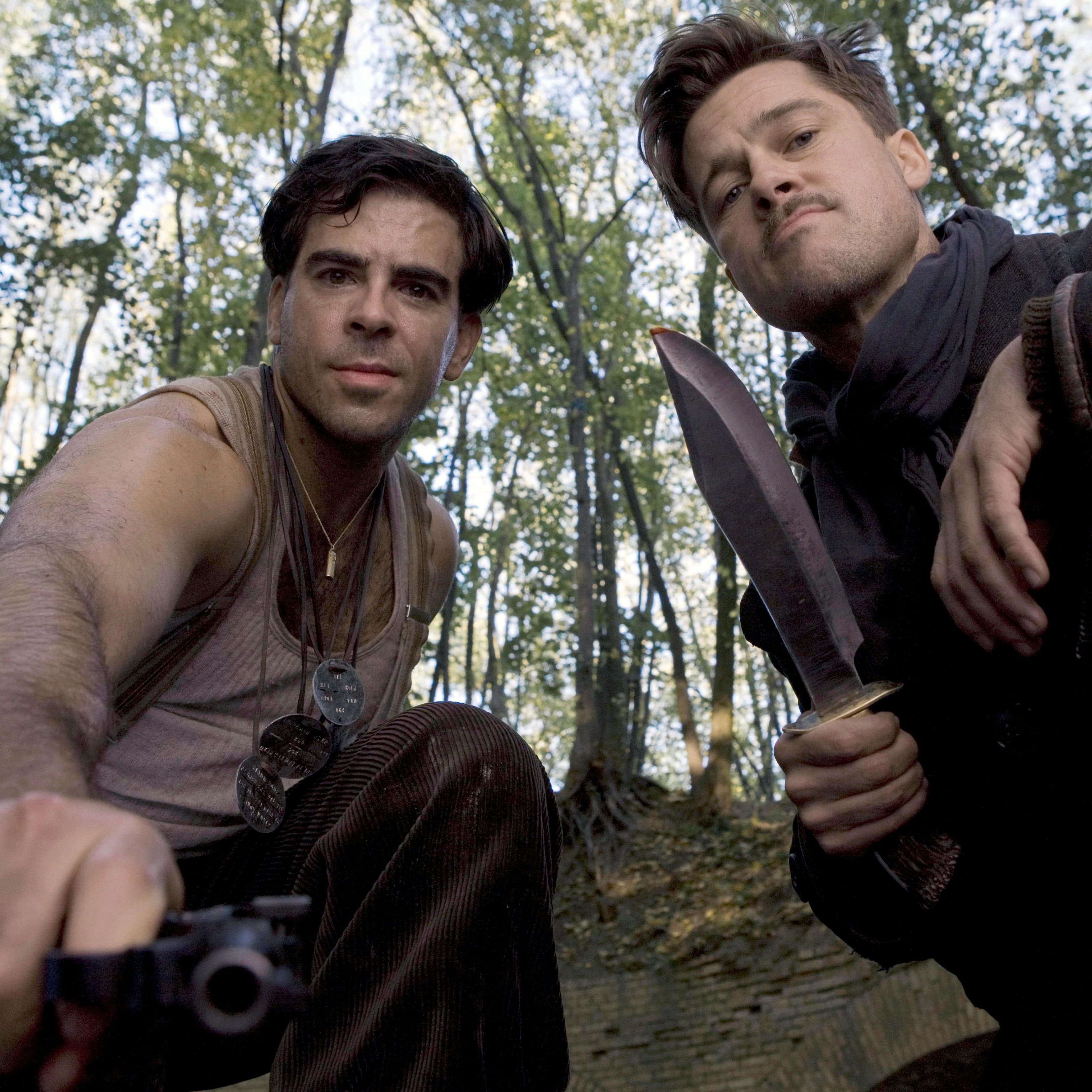 "Inglourious Basterds" mit Zachary Quinto (links) und Brad Pitt (rechts)