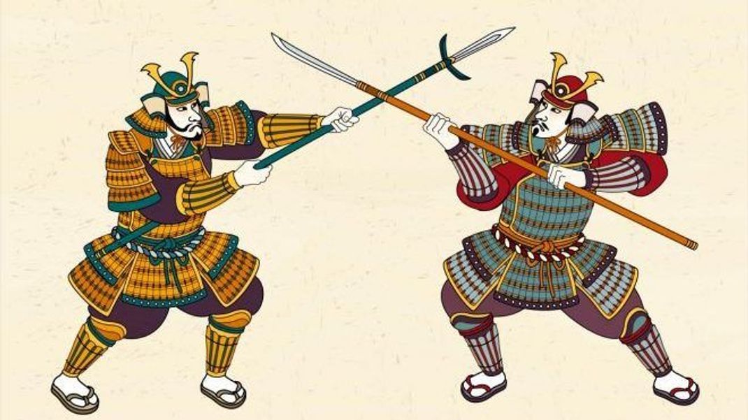 Zwei Samurais kämpfen gegeneinander