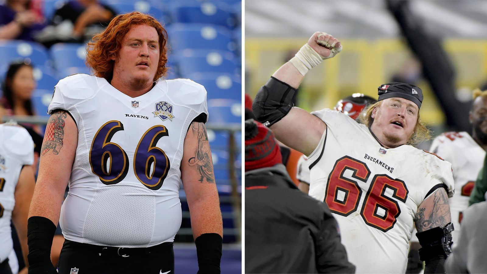 
                <strong>Ryan Jensen</strong><br>
                Nach vier Jahren bei den Baltimore Ravens kam Ryan Jensen 2018 nach Tampa Bay. Dort wurde er zu einem der bestbezahlten Center der NFL.
              