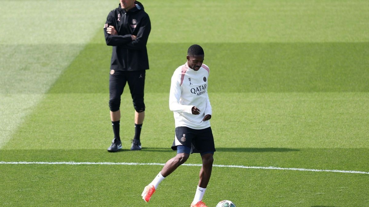 Ousmane Dembélé am Dienstag im Training