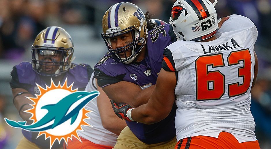 
                <strong>11. Pick - Miami Dolphins: DT Vita Vea</strong><br>
                Ndamukong Suh wurde den Dolphins zu teuer, also holen sie sich im Draft billigen, aber keinesfalls schlechten Ersatz. Kraftpaket Vita Vea kann der Defensive Line der Dolphins künftig wieder eine Identität geben und bekommt es gleich in seiner ersten Saison doppelt mit Tom Brady zu tun.
              