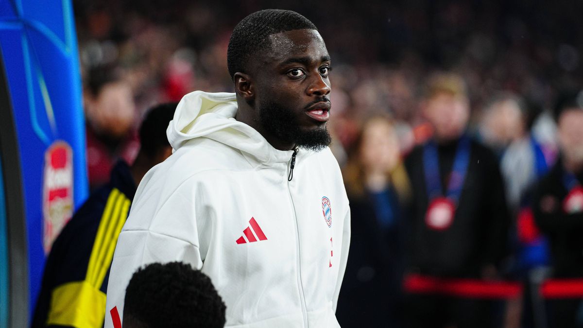 Dayot Upamecano (FC Bayern Muenchen, 02) ENG, FC Arsenal vs. FC Bayern Muenchen, Fussball, UEFA Champions League, Spieltag 5, Spielzeit 2025 2026, 26.11.2025 ENG, FC Arsenal vs. FC Bayern Muenchen,...