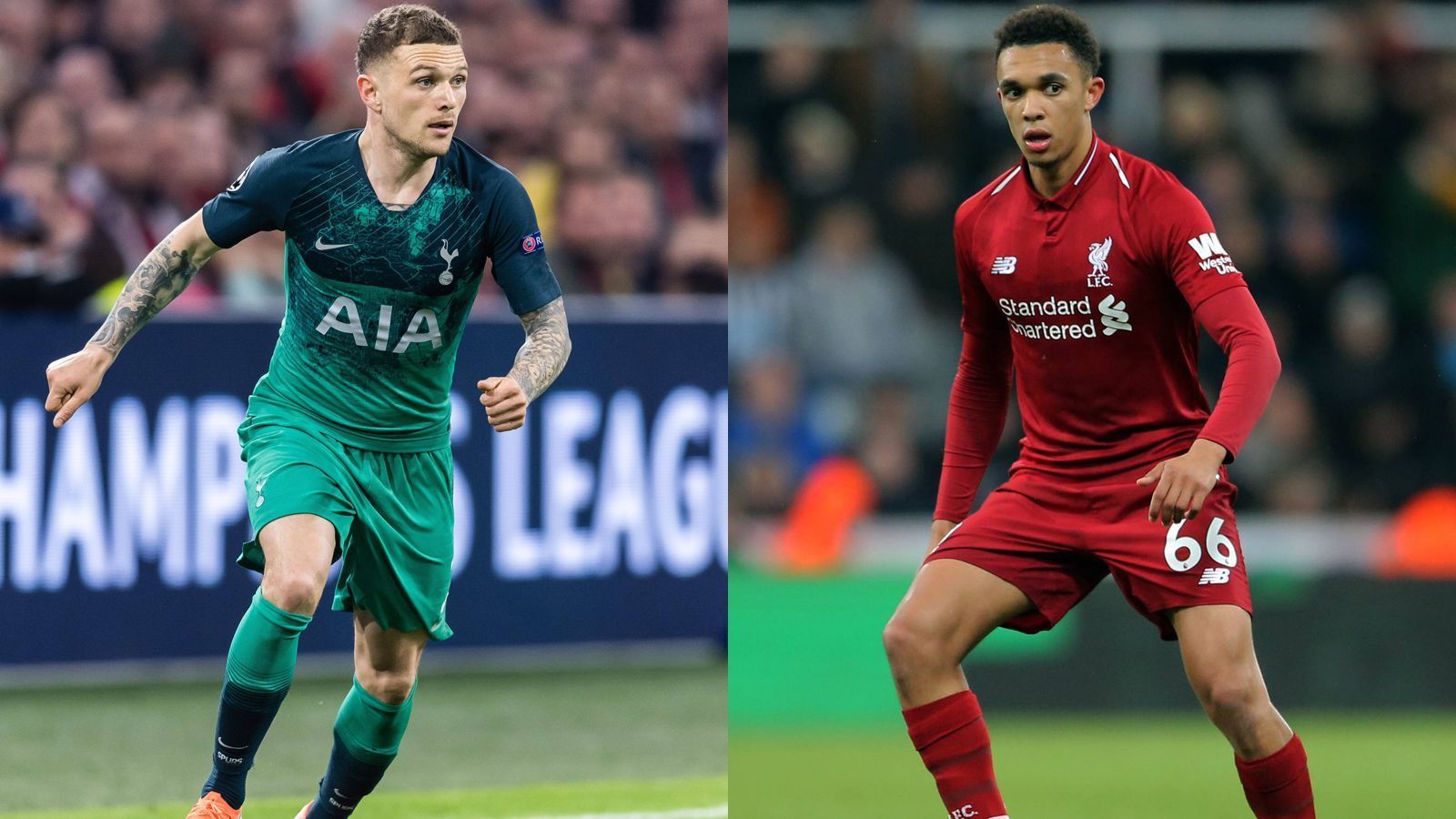 
                <strong>Kieran Trippier vs. Trent Alexander-Arnold</strong><br>
                Kieran Trippier bringt alle Fähigkeiten mit, die ein guter Außenverteidiger benötigt. Er verfügt nicht nur über ein gutes Defensivverhalten, sondern setzt mit seinen Fähigkeiten am Ball und seinem exzellenten Passspiel auch offensive Impulse. Der erst 20-jährige Trent Alexander-Arnold vom FC Liverpool hat enormes Potential und ist zudem schneller als sein Pendant von Tottenham, ist aber noch längst nicht so abgeklärt und erfahren. Das Duell endet unentschieden. Punkt für beide: 2:1.
              