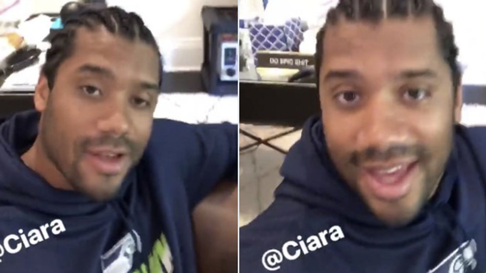 
                <strong>Russell Wilson</strong><br>
                Erst ein neuer Vertrag und jetzt auch eine neue Frisur. Russell Wilson präsentiert auf seinen Social-Media-Kanälen einen neuen Look. Verantwortlich dafür ist seine Freundin Ciara, die Sängerin hat sich an den Haaren des Seahawks Quarterback zu schaffen gemacht. Seine neue Haarpracht ist auf jeden Fall deutlich exzentrischer als zuvor. ran.de zeigt die verrücktesten Frisuren der NFL-Stars. 
              