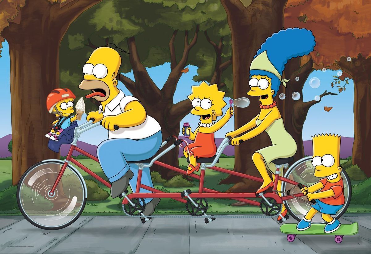 (v.l.n.r.) Maggie; Bart; Lisa; Marge; Bart