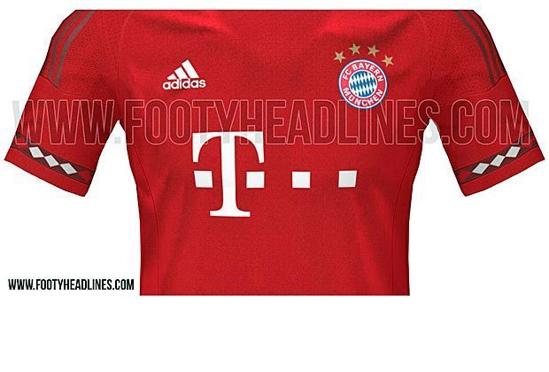 
                <strong>FC Bayern München</strong><br>
                Spielt der FC Bayern München in der Saison 2015/16 wieder komplett in Rot? Auf footyheadlines.com wurde ein Entwurf des neuen Leiberls veröffentlicht. Die Macher der englischen Webseite lagen bei den neuen Bayern-Trikots zuletzt zwei Mal richtig - auch dieses Mal?
              