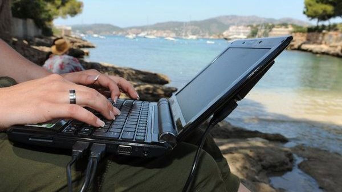 Laptop im Urlaub