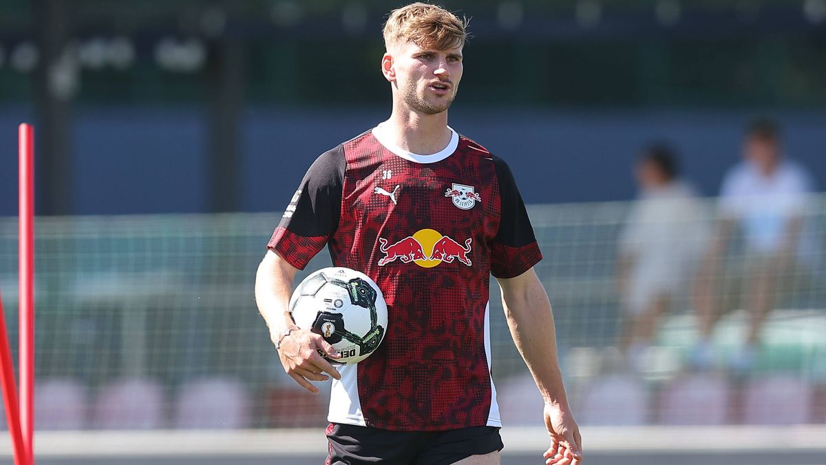 Training RB Leipzig Bundesliga Leipzig, 12.08.2025, Trainingszentrum am Cottaweg, Saison 2025 2026, Fußball, Männer, 1. Bundesliga , Training RB Leipzig , Im Bild: Timo Werner , *** Training RB Lei...