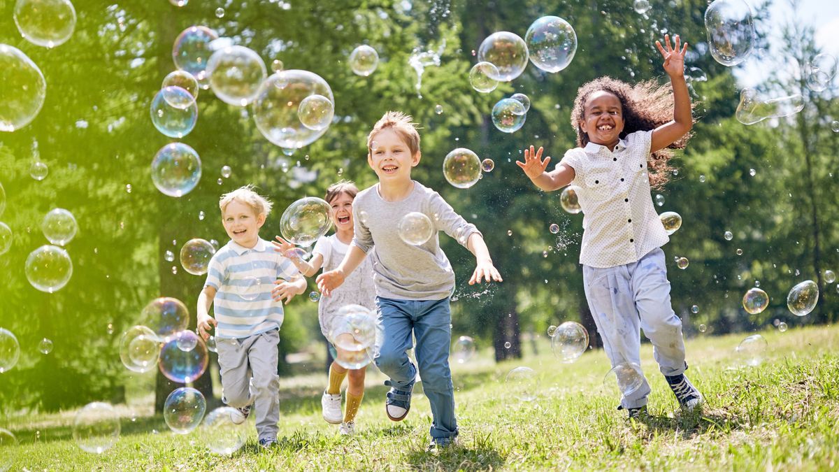 Little Kids Having Fun Outdoors