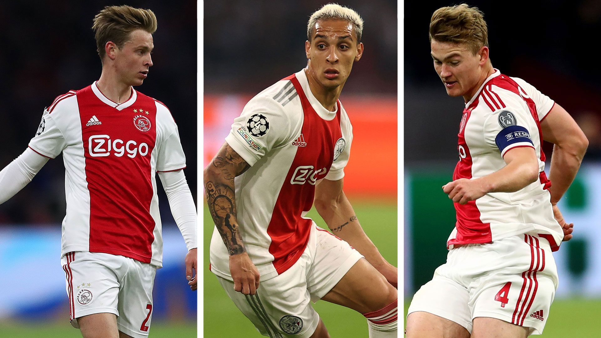 
                <strong>De Jong, Antony, de Ligt & Co.: Diese Stars brachten Ajax Amsterdam einen Geldsegen</strong><br>
                Ajax Amsterdam gilt spätestens seit dem Erreichen des Champions-League-Halbfinals in der Saison 2018/19 wieder als eine von Europas besten Talentschmieden: Nicht selten wechselten Ajax-Spieler für hohe Ablösesummen den Verein, nachdem sie in Amsterdam groß aufspielten. In den vergangenen vier Jahren nahm der niederländische Rekordmeister, der an diesem Donnerstag in der Europa League auf Union Berlin trifft (ab 18:45 Uhr im Liveticker), alleine durch Abgänge über 600 Millionen Euro ein. ran zeigt euch, für welche Ex-Stars Ajax Amsterdam später die höchsten Ablösen kassierte (Daten: transfermarkt.de / Stand: 16. Februar 2023).
              