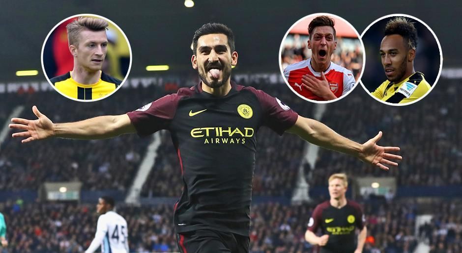 
                <strong>Ilkay Gündogans "ultimativer Spieler"</strong><br>
                Für den Youtube-Channel seines Klubs Manchester City hat Ilkay Gündogan seinen "ultimativen Fußball-Profi" zusammengebastelt. Dafür durfte der 26-Jährige die Stärken von neun verschiedenen Stars nennen, mit denen er schon einmal im Team zusammengespielt hat. Kraft, Führungsqualitäten, Schnelligkeit - von jedem (Ex-)Mannschaftskollegen nur das Beste! ran.de stellt Gündogans Dream-Fußball-Star vor. Für welche Eigenschaften welches Profis würde er sich entscheiden?
              