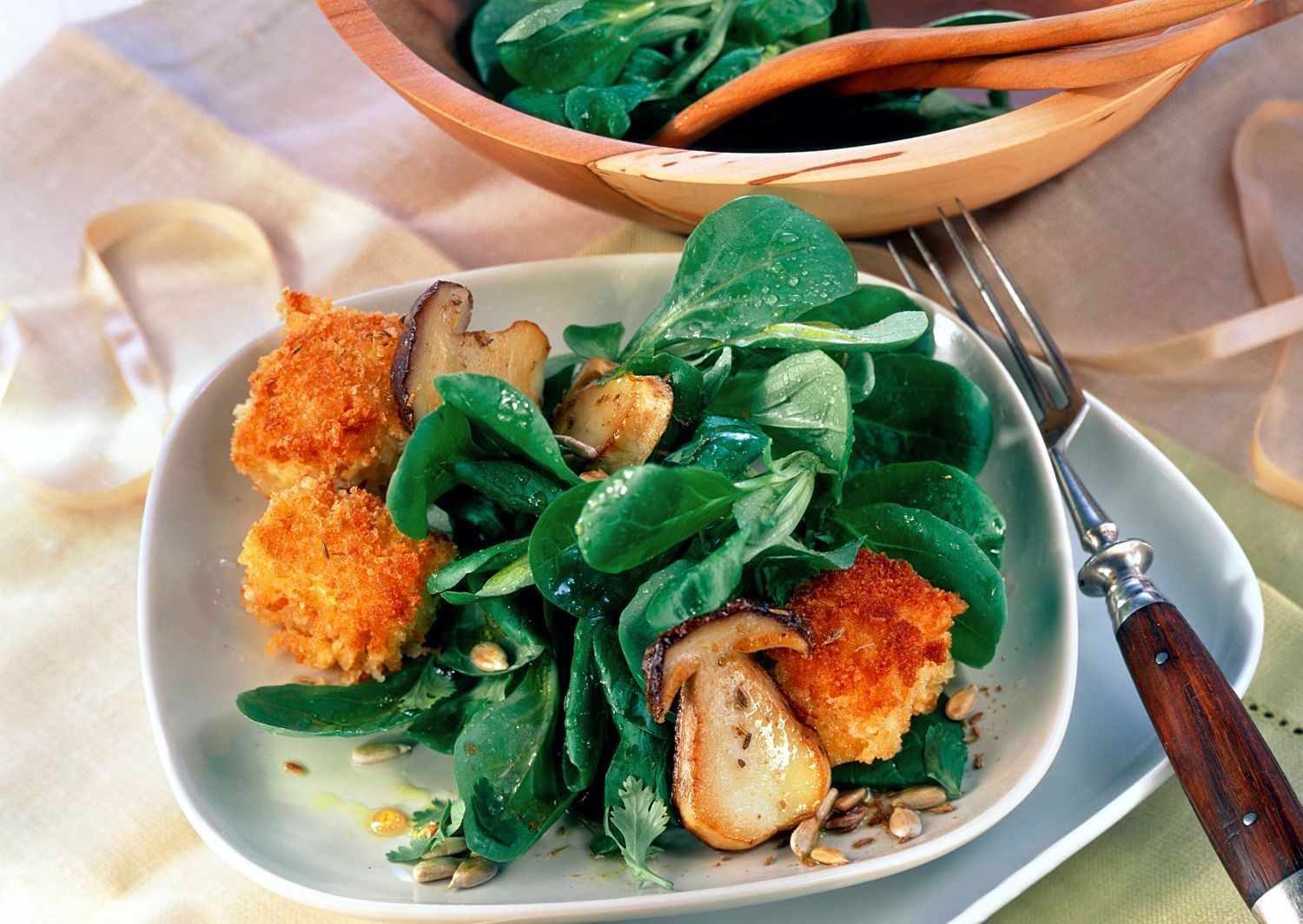 Champignonsalat mit Feldsalat