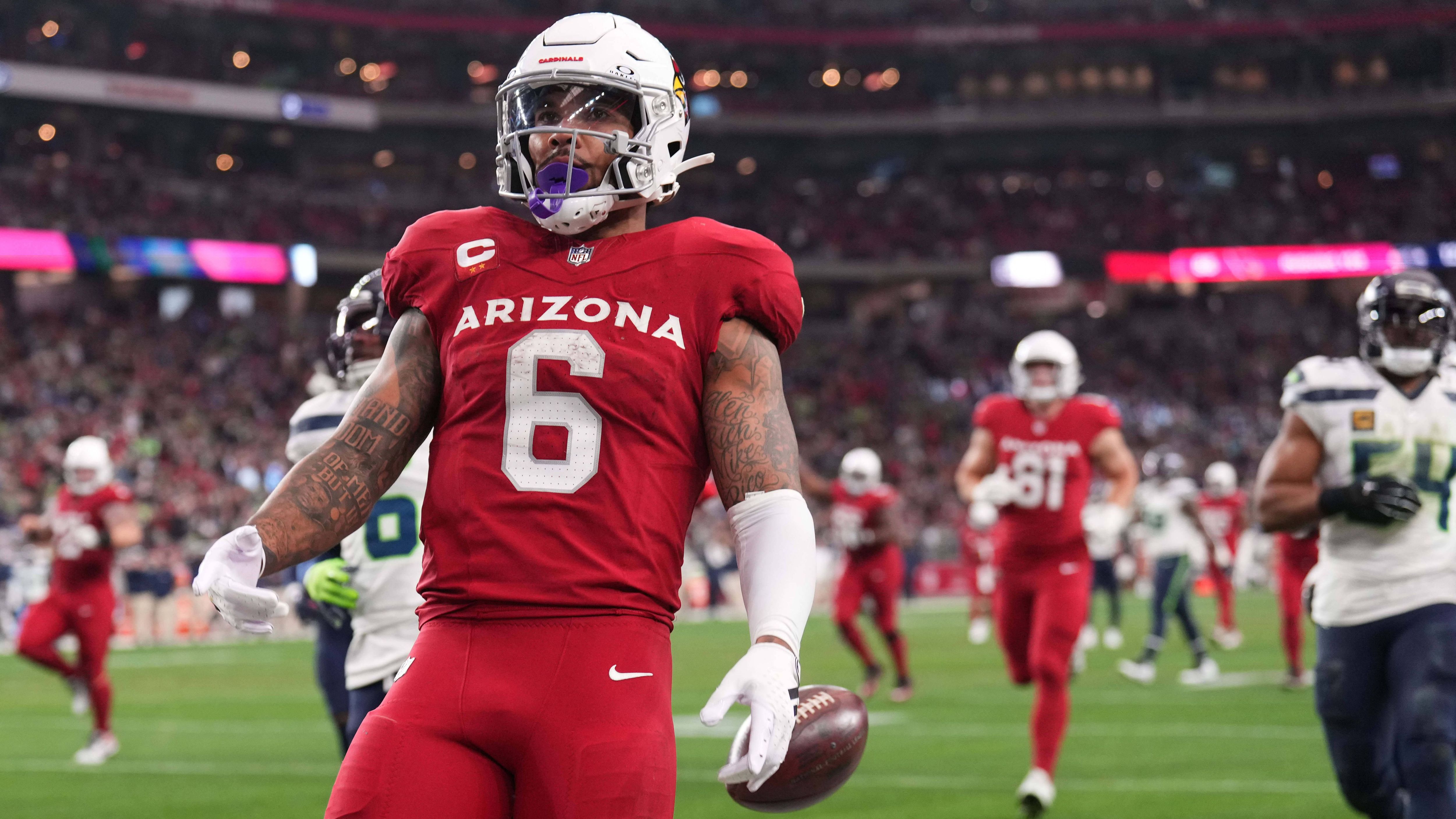 <strong>Arizona Cardinals</strong><br>Quarterback: Kyler Murray<br>Running Back: James Conner<br>Wide Receiver: Michael Wilson, Chris Moore, Greg Dortch<br>Tight End: Trey McBride