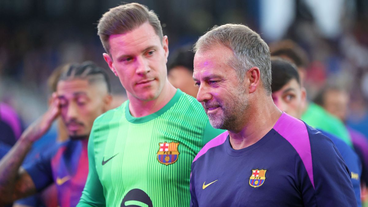 Marc-Andre ter Stegen und Hansi Flick (v.l.)