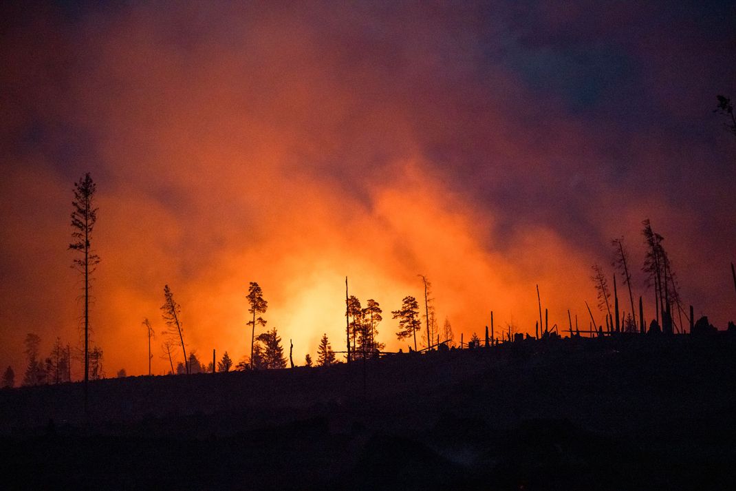 Ein Waldstück der Saalfelder Höhe in Flammen - in ganz Europa sind Feuer ausgebrochen.