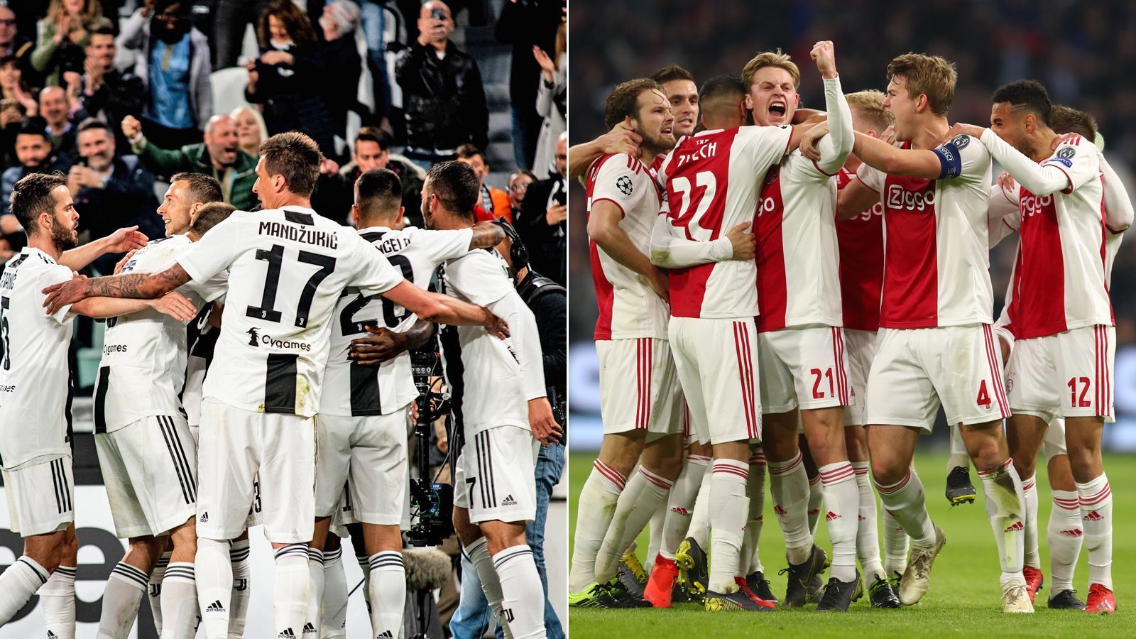 
                <strong>Juventus Turin vs. Ajax Amsterdam im Head-to-Head</strong><br>
                Die Rückspiele im Viertelfinale der Champions League stehen an. Und besonders in Turin steht eine extrem spannende Partie bevor. Juventus gegen Ajax Amsterdam ist gleichzeitig das Duell der "alten Dame" gegen die jungen wilden. ran.de vergleicht beide Teams im Head-to-Head.
              