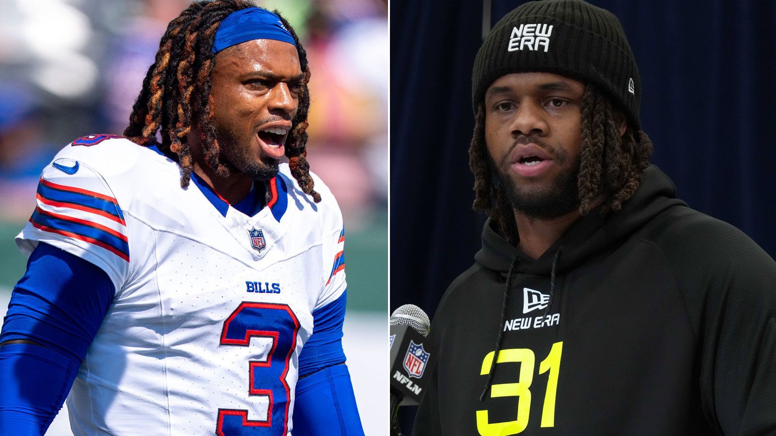 <em><strong>Damar Hamlin &amp; T.J. Sanders (Buffalo Bills)</strong><br>Vor Week 6 setzen die Buffalo Bills Damar Hamlin (l.) und T.J. Sanders (r.) auf die Injured Reserve List. Der Safety laboriert an einer Brustverletzung, der Defensive Tackle an Kniebeschwerden. Beide fehlen damit mindestens vier Spiele. Im <em>Monday Night Game bei den Atlanta Falcons muss auch Matt Milano ersetzt werden, der ebenfalls an der Brust verletzt ist.</em></em>