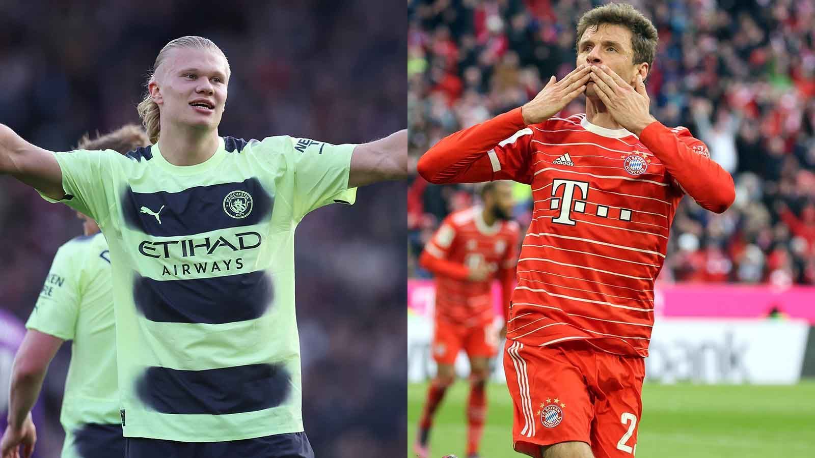 
                <strong>Angriff: Erling Haaland vs. Thomas Müller</strong><br>
                Tha Man, The Machine. Haaland trifft, und trifft, und trifft und trifft. Am Wochenende schnürte der Norweger in der Premier League beim 4:1 gegen den FC Southampton abermals einen Doppelpack, einmal natürlich per Seitfallzieher. Haaland steht bei 44 Toren (!!) in 38 Pflichtspielen für City. Egal wen die Bayern auf der Neun aufbieten, dem Norweger kann derzeit kein Stürmer der Welt das Wasser reichen. Weil Eric Maxim Choupo-Moting erneut verletzungsbedingt ausfallen wird und Musiala den Vorzug auf der Zehn bekommen dürfte, könnte Tuchel anders als gegen Freiburg den wiedererstarkten Thomas Müller im Zentrum ansteklke von Gnabry aufbieten. Müller ist Müller, ein Phänomen wie Haaland, nur anders - und ehrlicherweise etwas in die Jahre gekommen. Große Spiele kann er dennoch immer noch mitentscheiden. Den Beweis dafür lieferte er gegen PSG und auch gegen den BVB. Dennoch: Haalands Topform macht ihn zum Unterschiedsspieler in diesem Duell. Fazit: Vorteil Manchester - 4:3. Damit entscheidet City das Head-to-Head für sich.
              