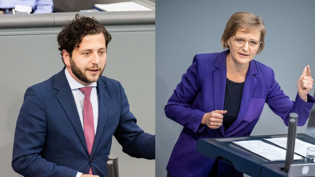 Felix Banaszak und Franziska Brantner wollen nach dem Rücktritt der Grünen-Spitze die neuen Chef:innen der Partei werden.