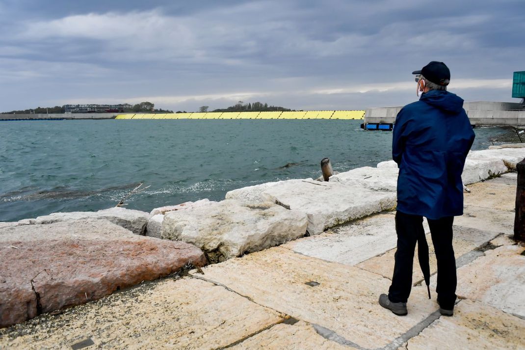 Der erste Einsatz für MoSE: Am 3. Oktober wurde Venedig dank der Schleusen von einem Hochwasser verschont. 