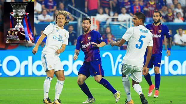 
                <strong>Supercopa: Real Madrid vs. FC Barcelona</strong><br>
                "El Clasico" in der Supercopa: Im spanischen Supercup kommt es zum Gigantenduell zwischen Meister Real Madrid und Pokalsieger FC Barcelona. Bereits im International Champions Cup trafen die beiden Erzrivalen Ende Juli aufeinander, Barca setzte sich 3:2 durch. Am 13. und 16. August geht es nun um den ersten offiziellen Titel der Saison.
              