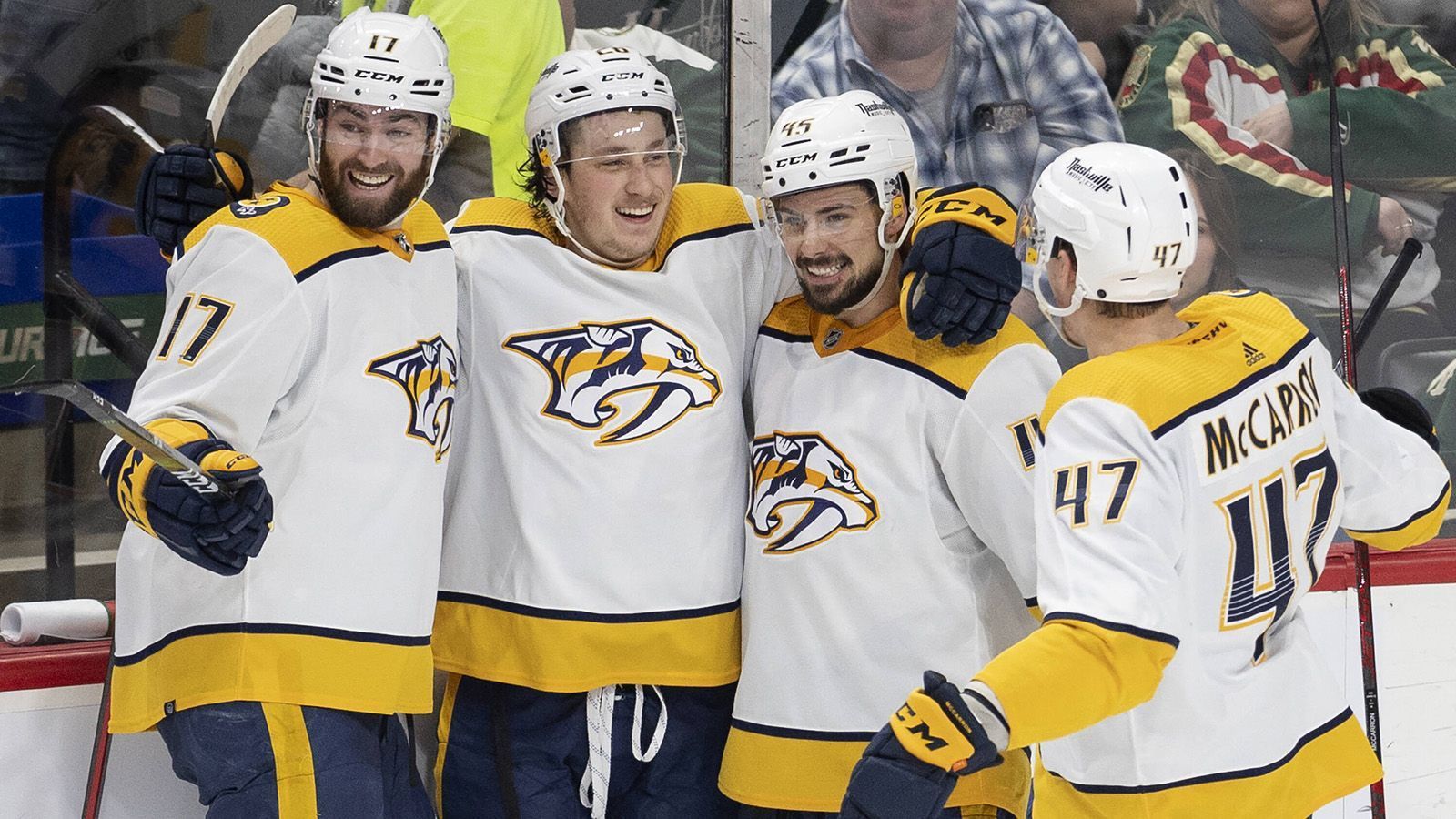 
                <strong>Nashville Predators (Western Conference)</strong><br>
                &#x2022; Bilanz: 44-9-7<br>&#x2022; Punkte: 95<br>&#x2022; Top-Scorer: Roman Josi mit 93 Punkten<br>&#x2022; Erster Gegner: Colorado Avalanche<br>
              