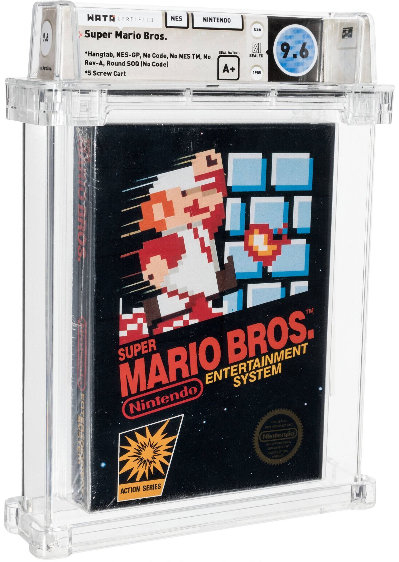 Das Game "Super Mario Bros" für die NES-Spielkonsole von 1985 wurde für zwei Millionen Euro verkauft. Es handelte sich um eine ungeöffnete und noch verschweißte Kopie. 