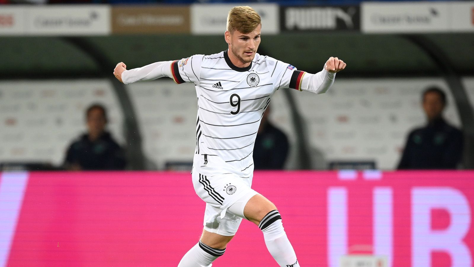 
                <strong>Sturm: Timo Werner</strong><br>
                In der Premier League wartet Timo Werner noch auf den ersten Ligatreffer. Doch in der Nationalmannschaft geht kein Weg an Deutschlands besten Stürmer vorbei. 
              