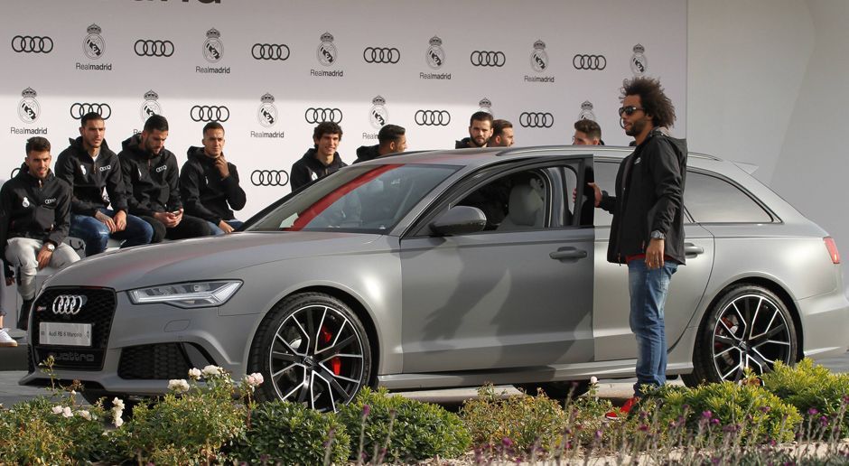 
                <strong>Real Madrid & Audi</strong><br>
                Marcelo (Abwehr)Auto: Audi RS6
              